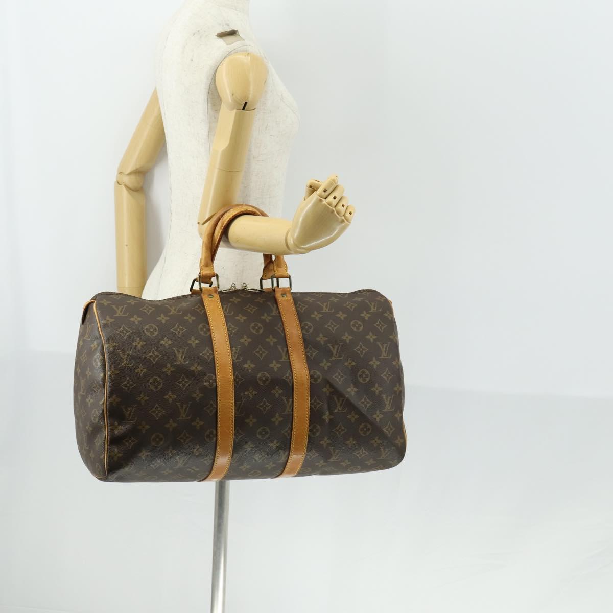 LOUIS VUITTON Monogram Keepall 45 Boston Bag M41428 LV Auth am10380