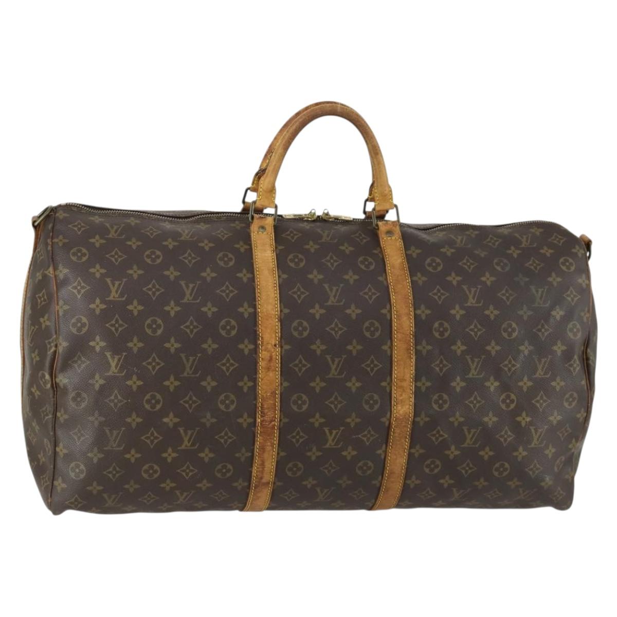 LOUIS VUITTON Monogram Keepall Bandouliere 60 Boston Bag M41412 LV Auth am10381