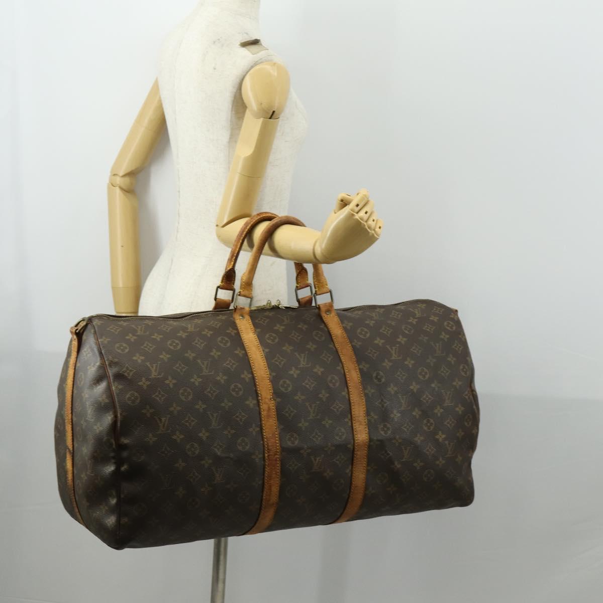 LOUIS VUITTON Monogram Keepall Bandouliere 60 Boston Bag M41412 LV Auth am10381