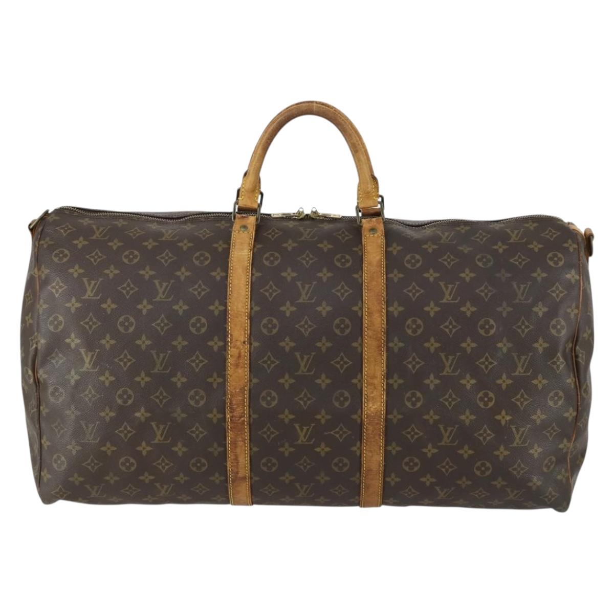 LOUIS VUITTON Monogram Keepall Bandouliere 60 Boston Bag M41412 LV Auth am10381