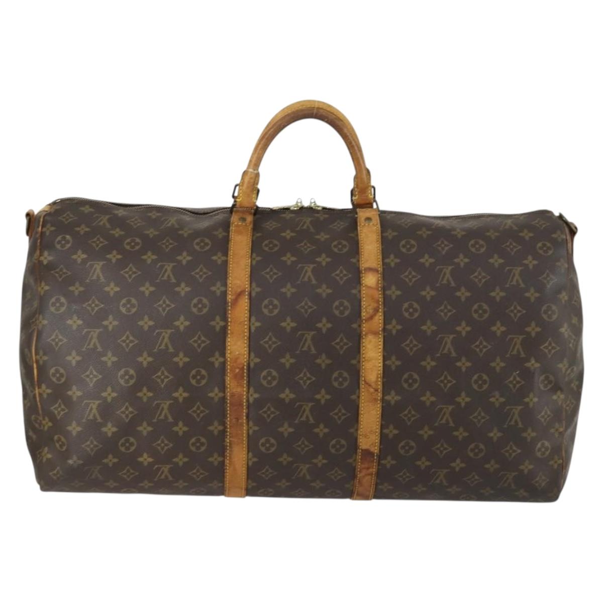 LOUIS VUITTON Monogram Keepall Bandouliere 60 Boston Bag M41412 LV Auth am10381