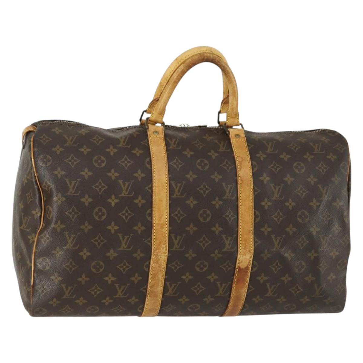 LOUIS VUITTON Monogram Keepall 50 Boston Bag M41426 LV Auth am10385