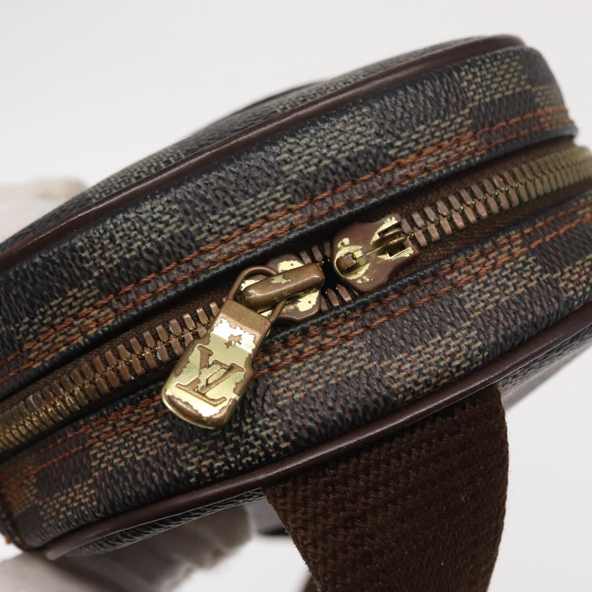 LOUIS VUITTON Damier Ebene Pochette Gange Bag SPO N48048 LV Auth am10401