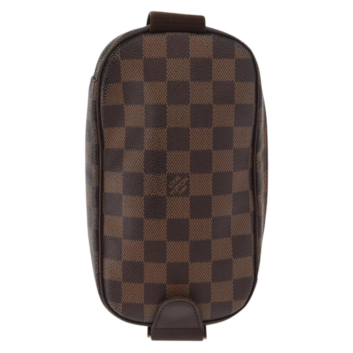 LOUIS VUITTON Damier Ebene Pochette Gange Bag SPO N48048 LV Auth am10401