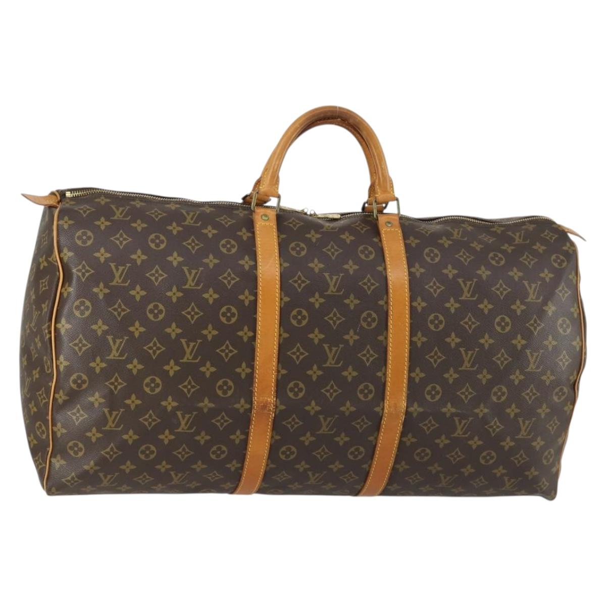 LOUIS VUITTON Monogram Keepall 60 Boston Bag M41422 LV Auth am10407