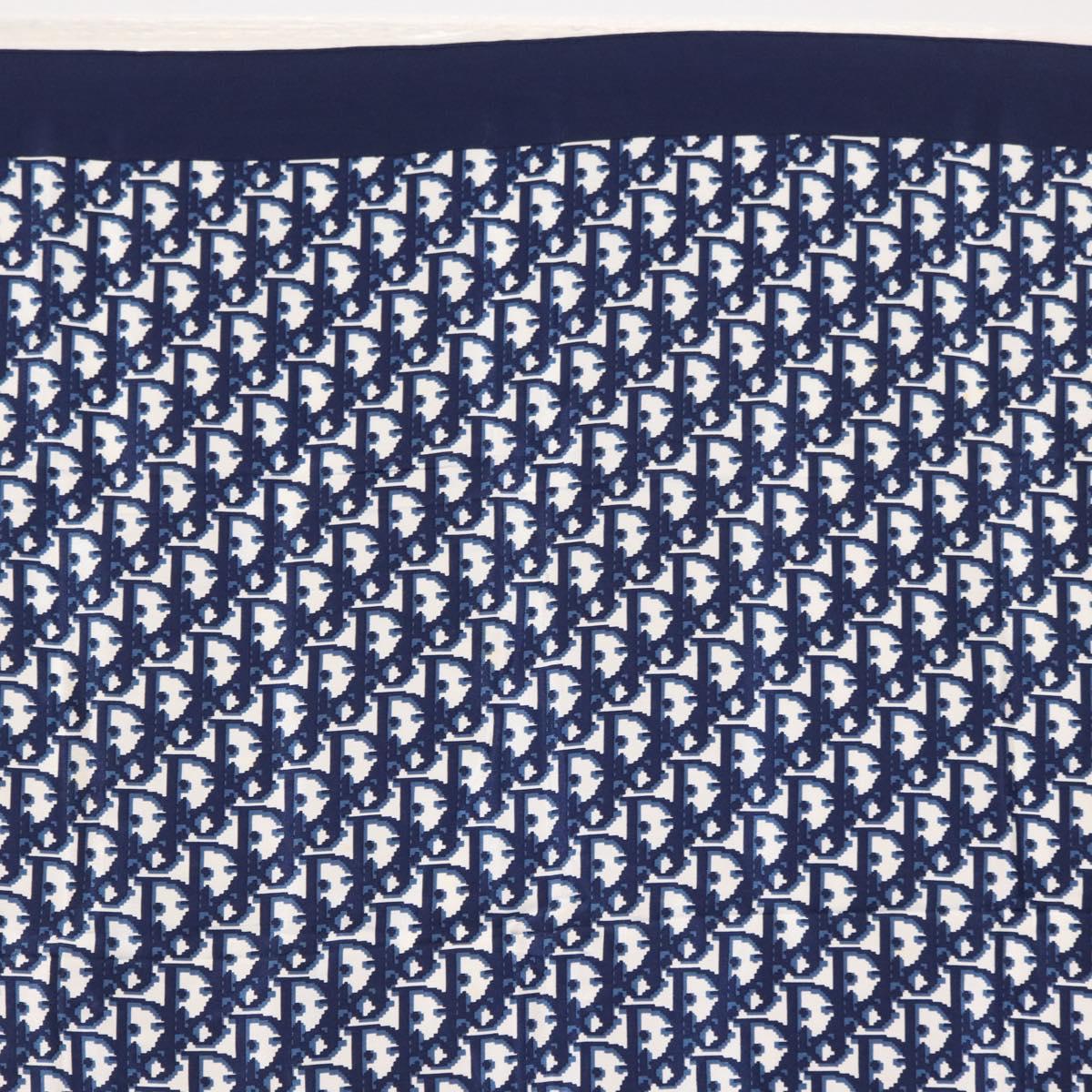 Christian Dior Trotter Scarf Silk Navy Auth am10416