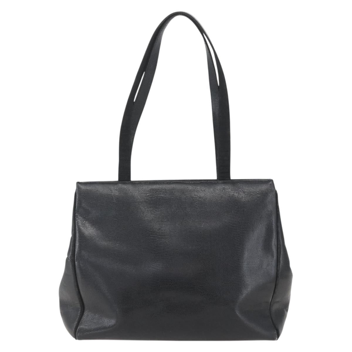 Salvatore Ferragamo Vala Tote Bag Leather Black Gold Auth am10419