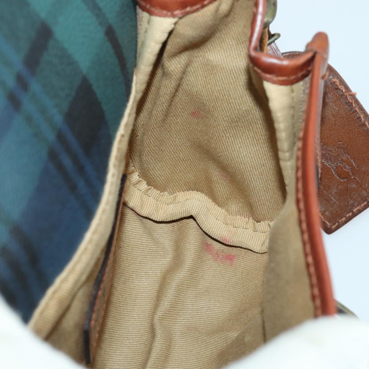 Polo Ralph Lauren Check Shoulder Bag PVC Green Auth am10430