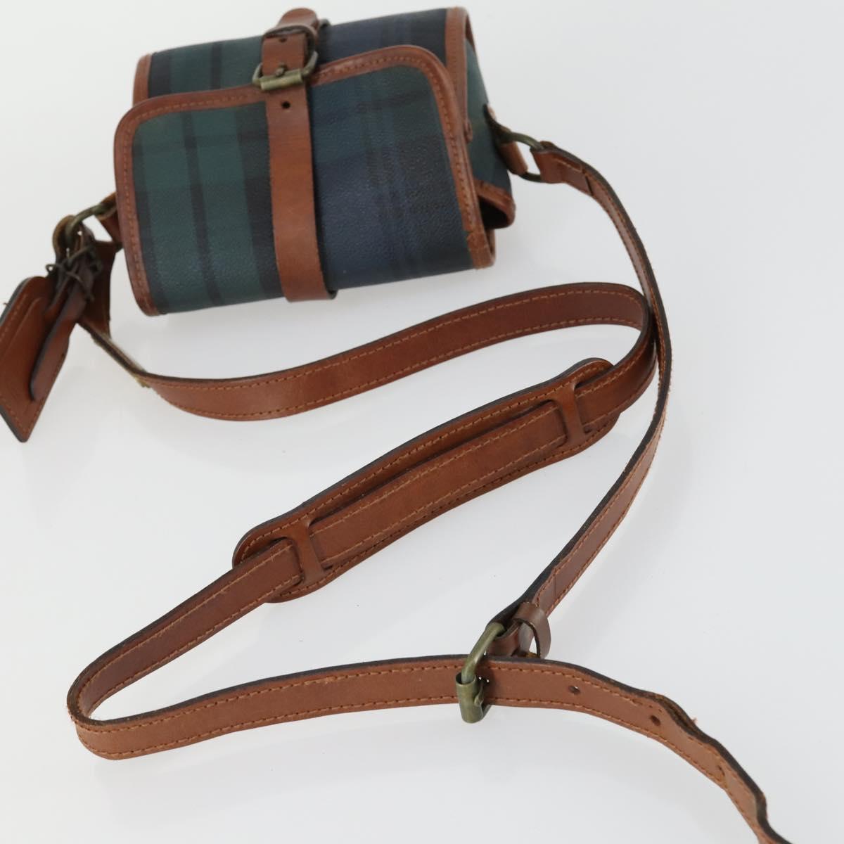 Polo Ralph Lauren Check Shoulder Bag PVC Green Auth am10430