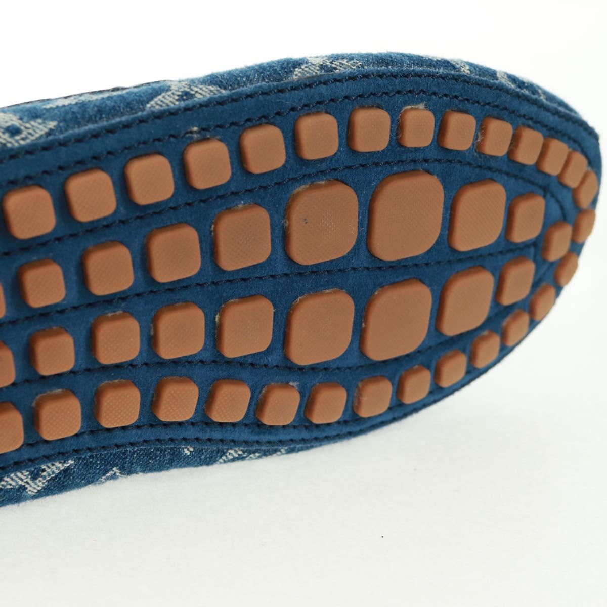 LOUIS VUITTON Arizona Line Moccasin Loafers Denim shoes 6 1/2 Blue Auth am10436V