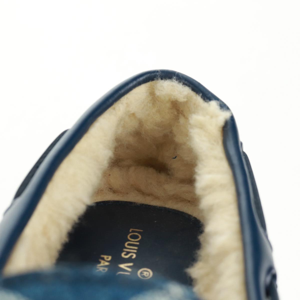 LOUIS VUITTON Arizona Line Moccasin Loafers Denim shoes 6 1/2 Blue Auth am10436V