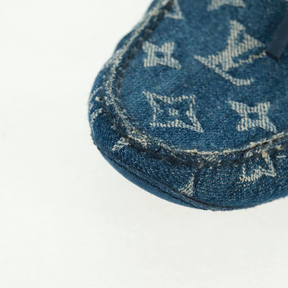 LOUIS VUITTON Arizona Line Moccasin Loafers Denim shoes 6 1/2 Blue Auth am10436V