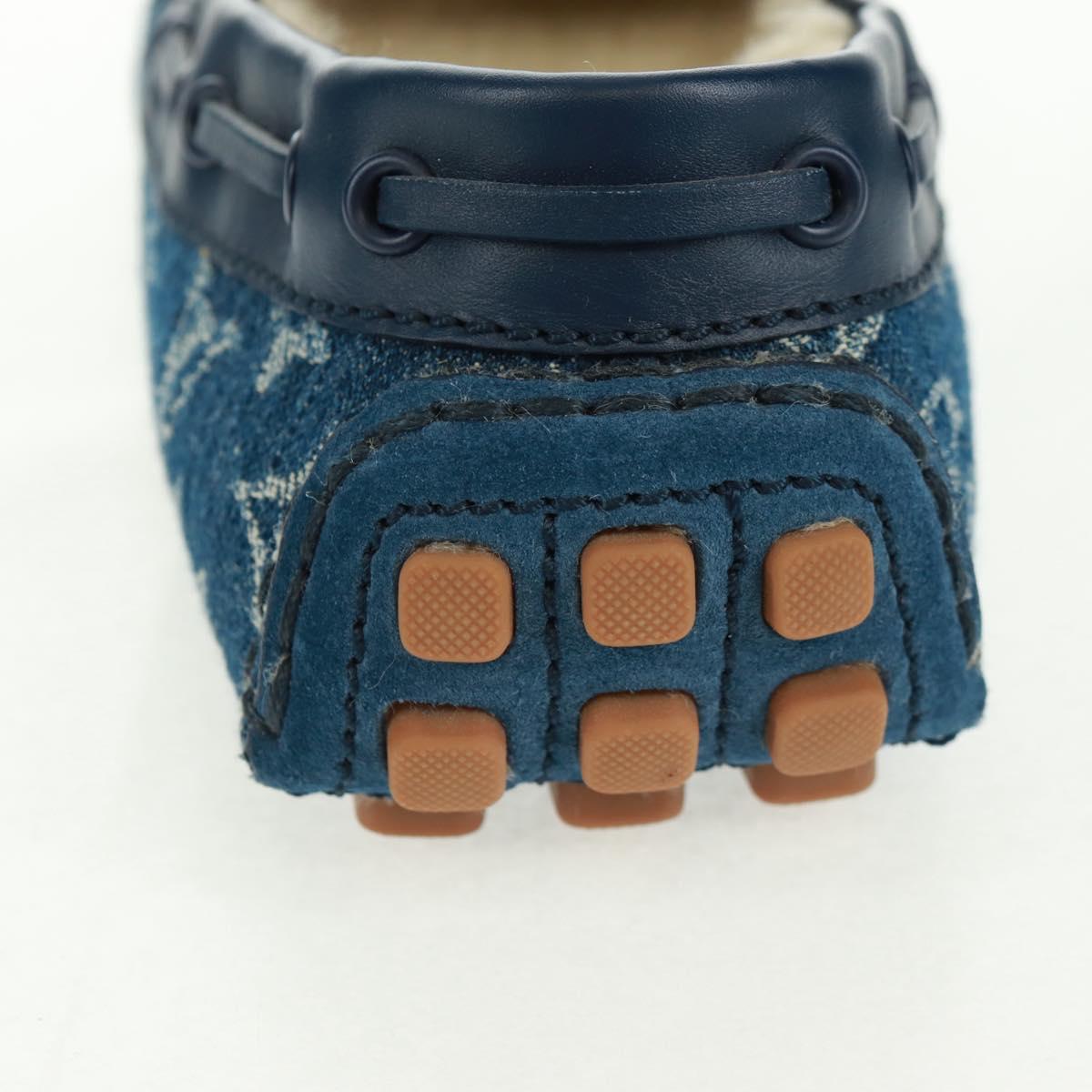 LOUIS VUITTON Arizona Line Moccasin Loafers Denim shoes 6 1/2 Blue Auth am10436V