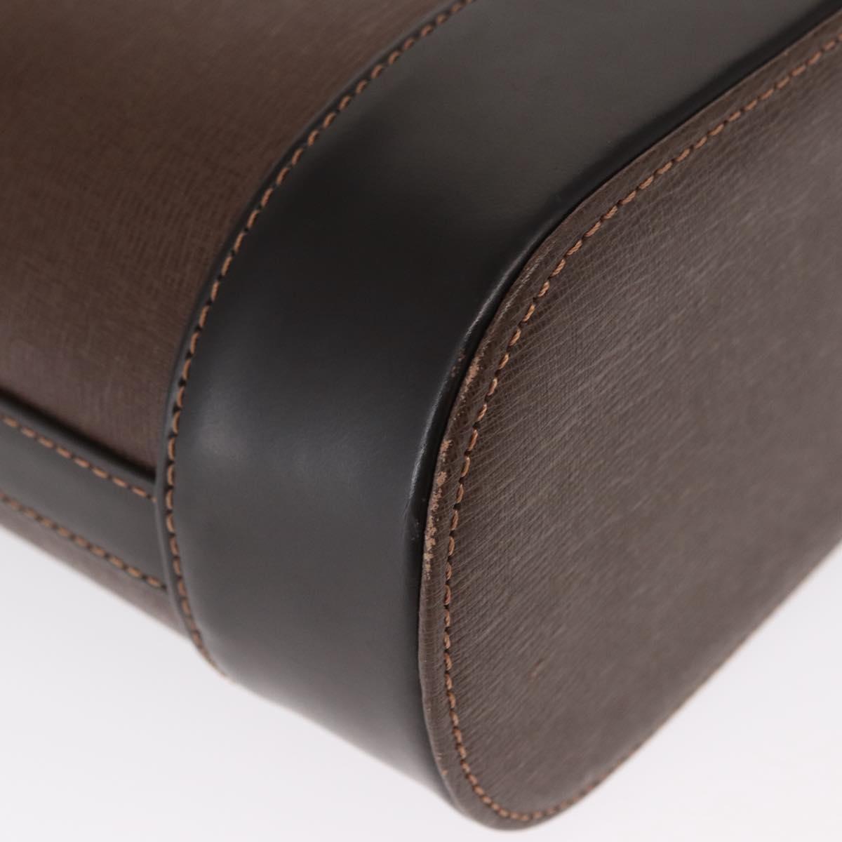 BURBERRY Shoulder Bag Leather Brown Gold Auth am10439