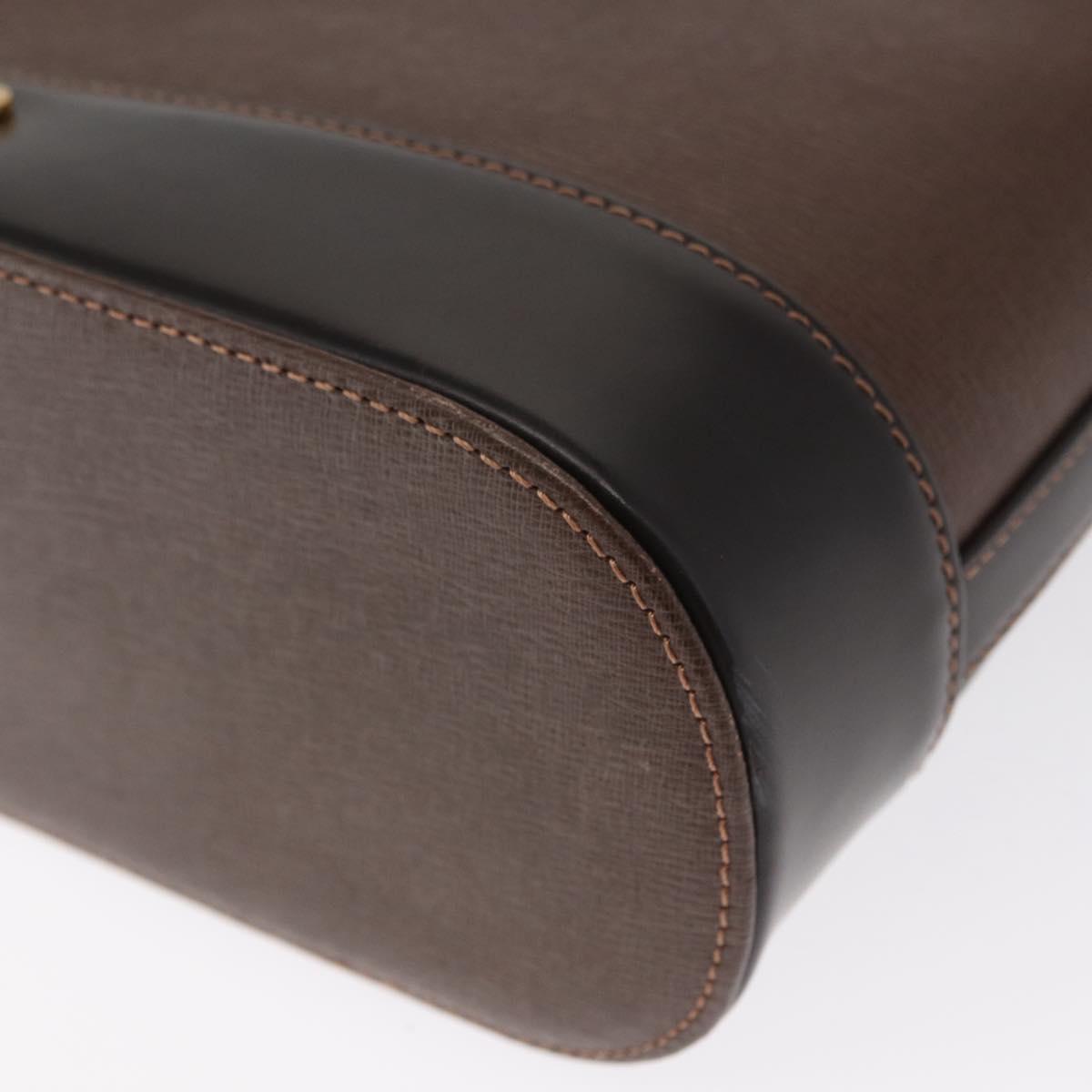 BURBERRY Shoulder Bag Leather Brown Gold Auth am10439