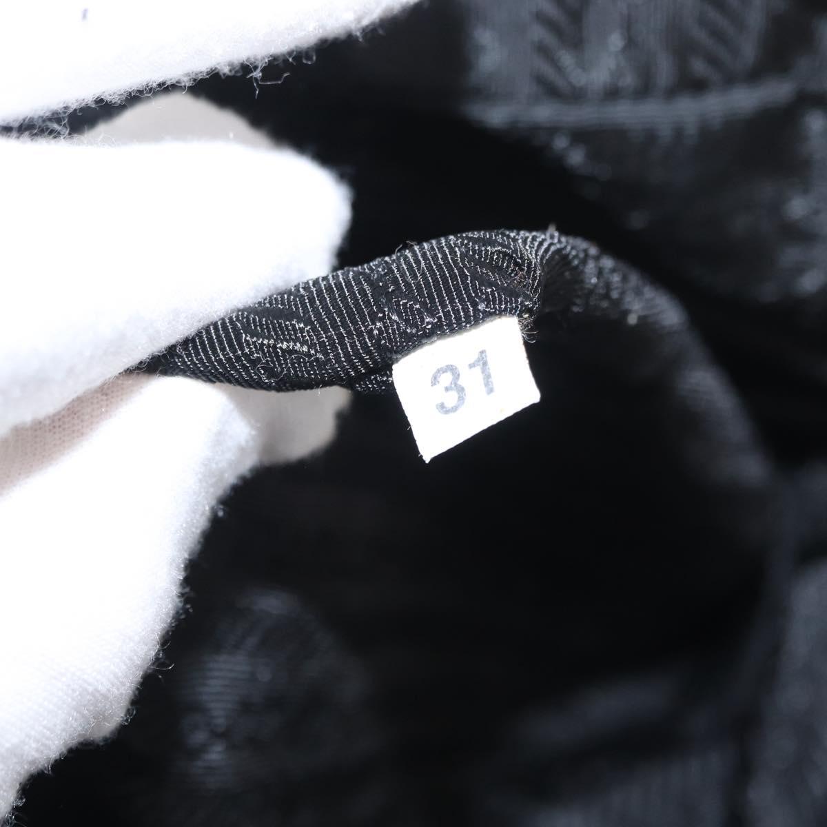PRADA Tote Bag Nylon White Silver Auth am10449