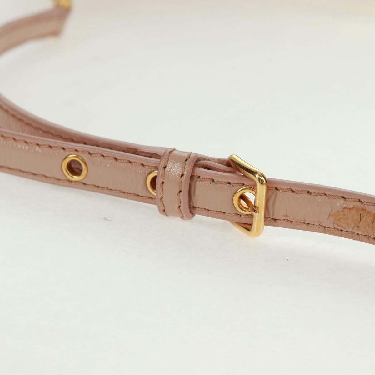 Miu Miu Hand Bag Patent leather 2way Pink Gold Auth am10466V