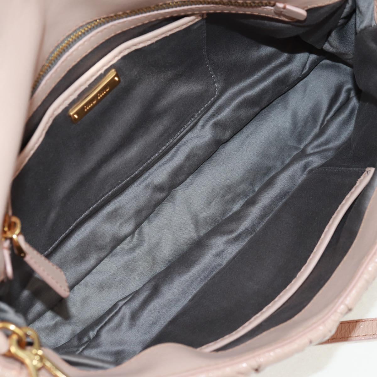 Miu Miu Hand Bag Patent leather 2way Pink Gold Auth am10466V