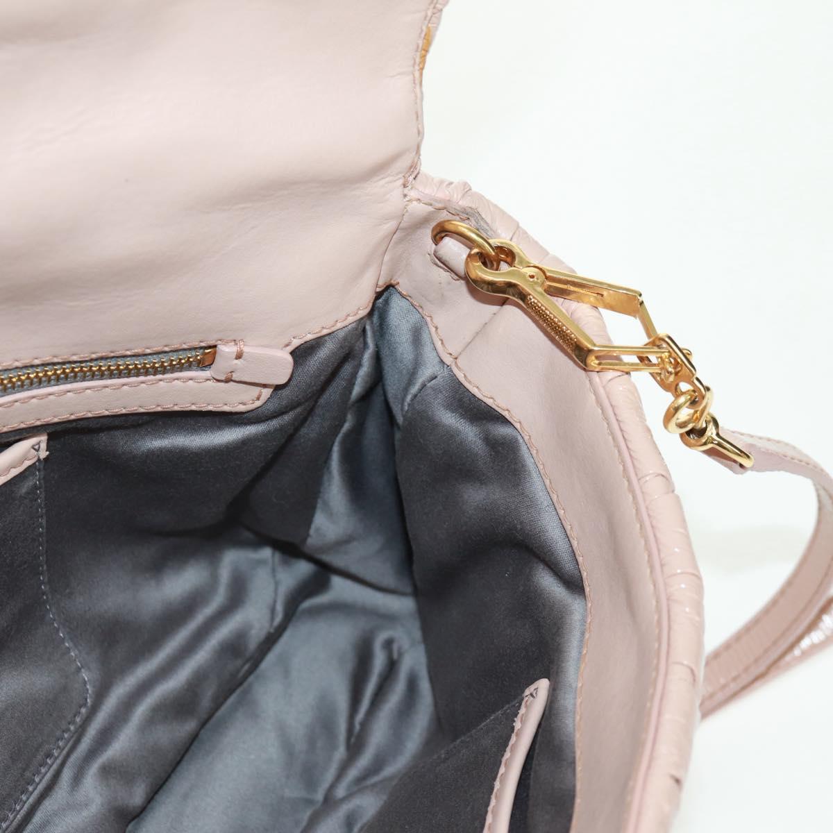 Miu Miu Hand Bag Patent leather 2way Pink Gold Auth am10466V