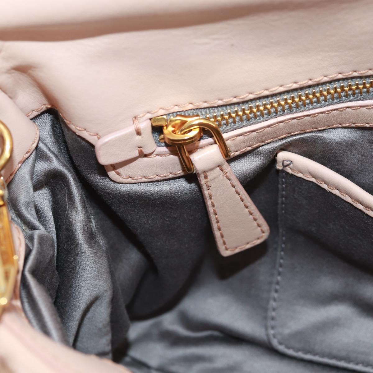 Miu Miu Hand Bag Patent leather 2way Pink Gold Auth am10466V