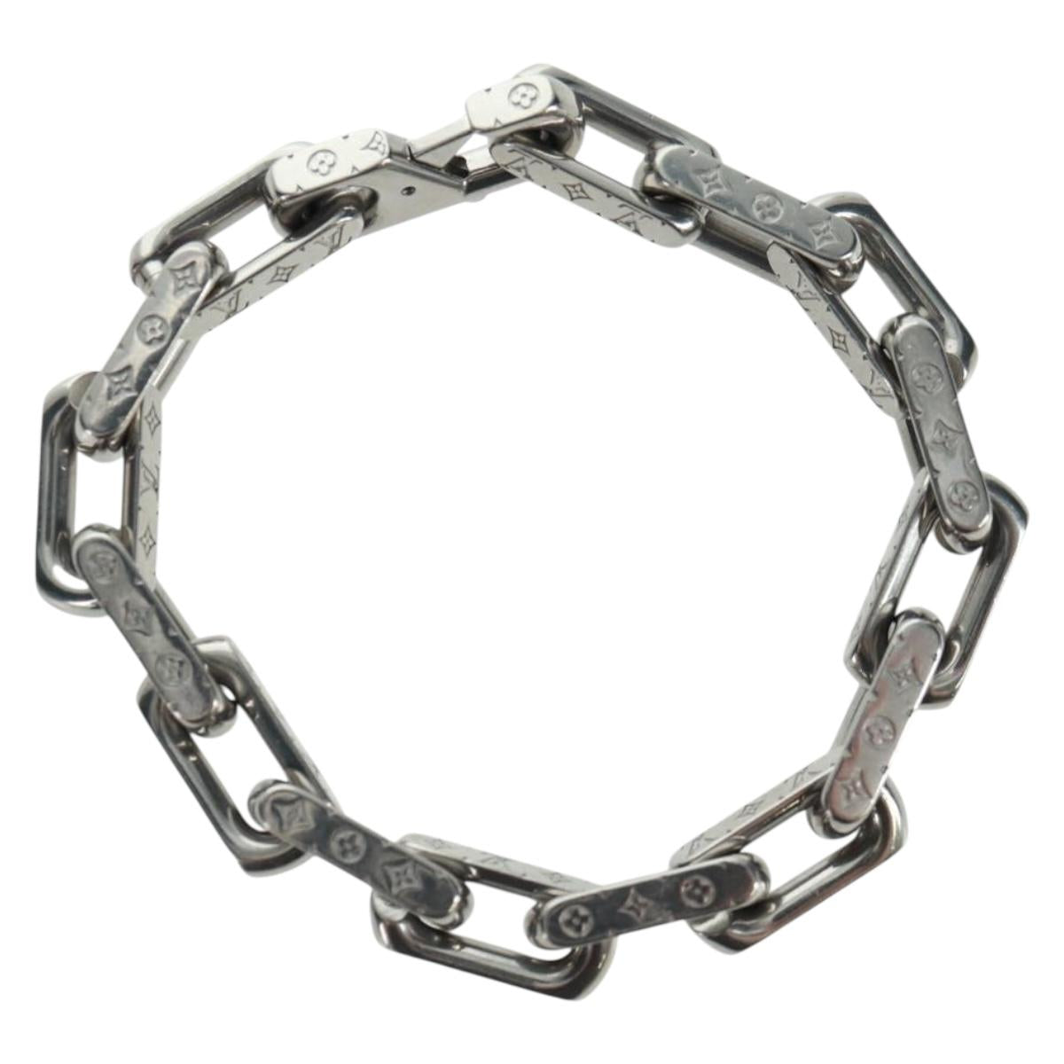 LOUIS VUITTON Monogram Bracelet Chain Bracelet Silver M00309 LV Auth am10470M