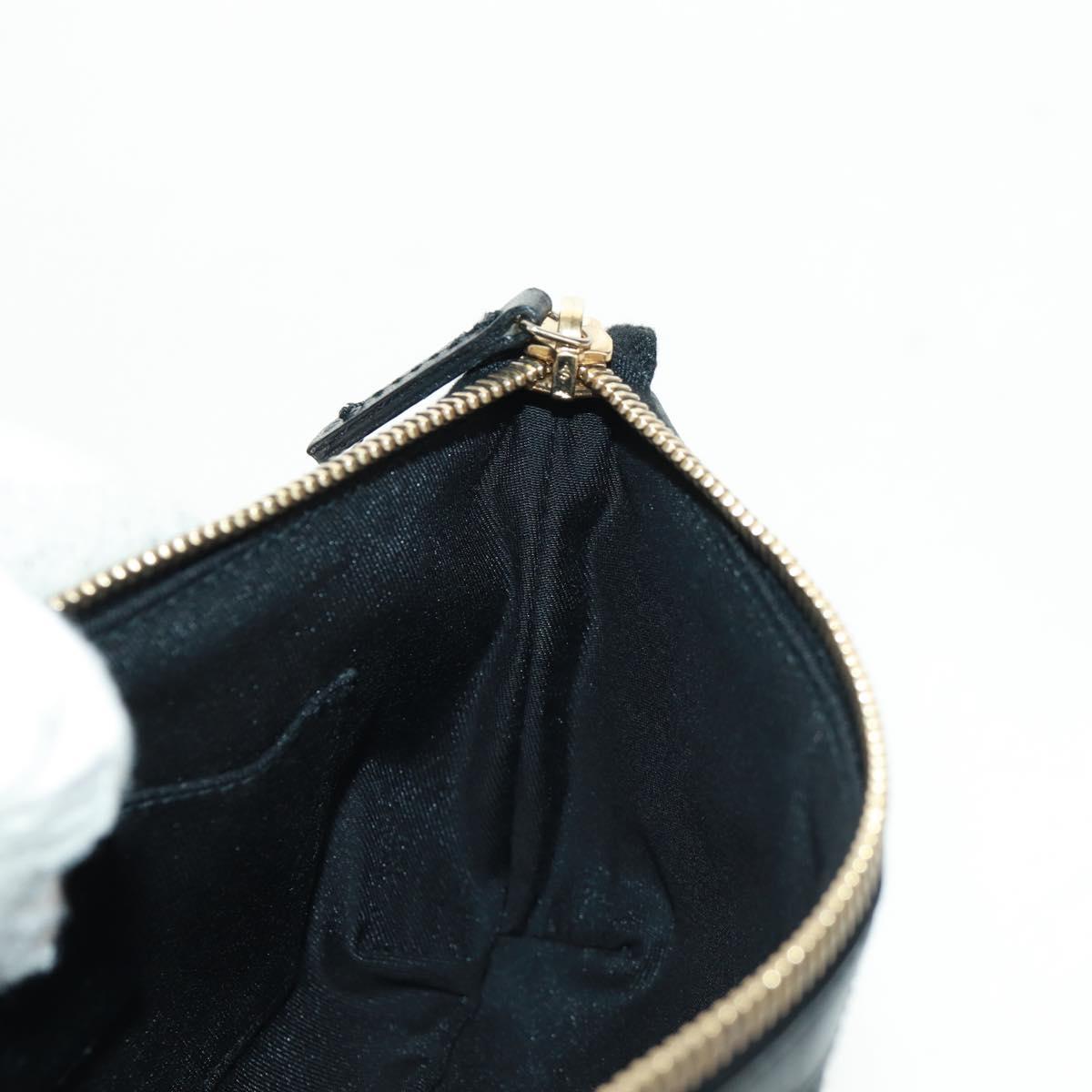 GUCCI GG Canvas Web Sherry Line Accessory Pouch Black Gold 191184 Auth am10471V