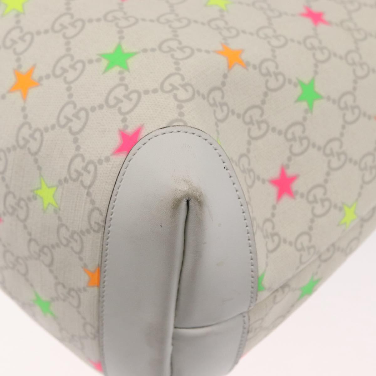 GUCCI GG Supreme Star Tote Bag PVC White 309407 Auth am10476