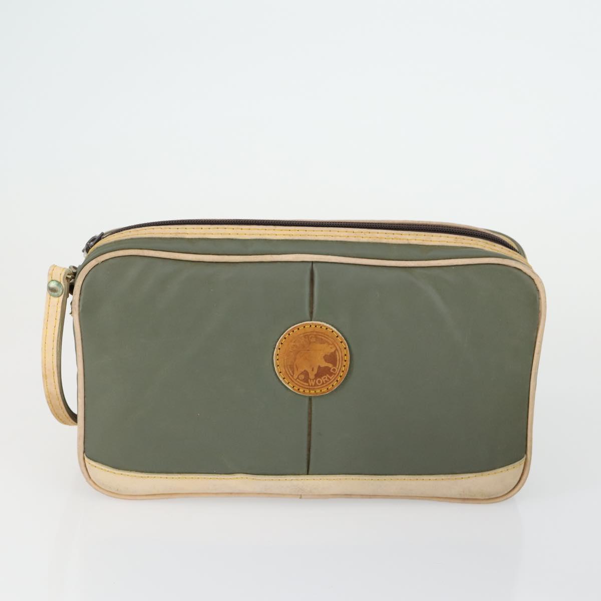HUNTING WORLD Gucci Dunhill Bag PVC Leather 3 Set Green Gray black Auth am10513