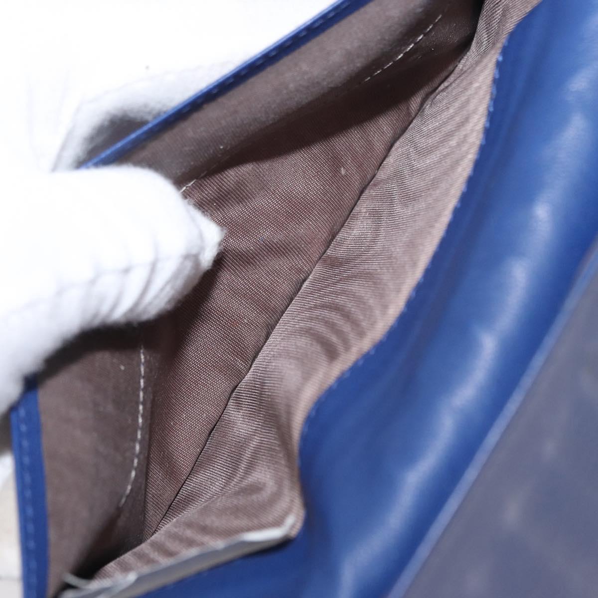 BOTTEGA VENETA INTRECCIATO Long Wallet Leather Blue Auth am10518