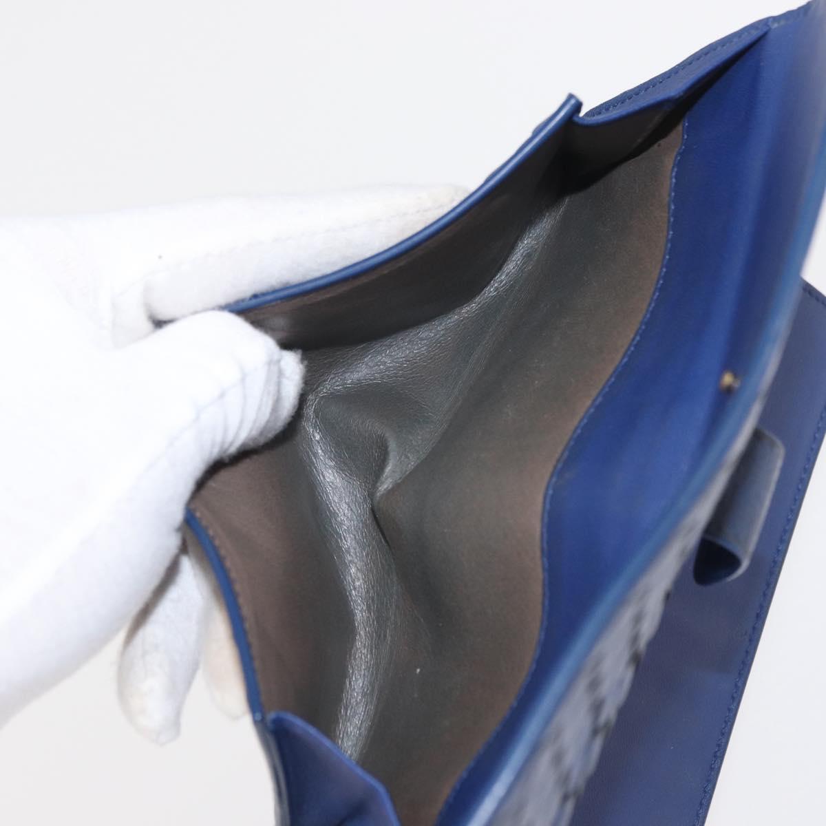 BOTTEGA VENETA INTRECCIATO Long Wallet Leather Blue Auth am10518