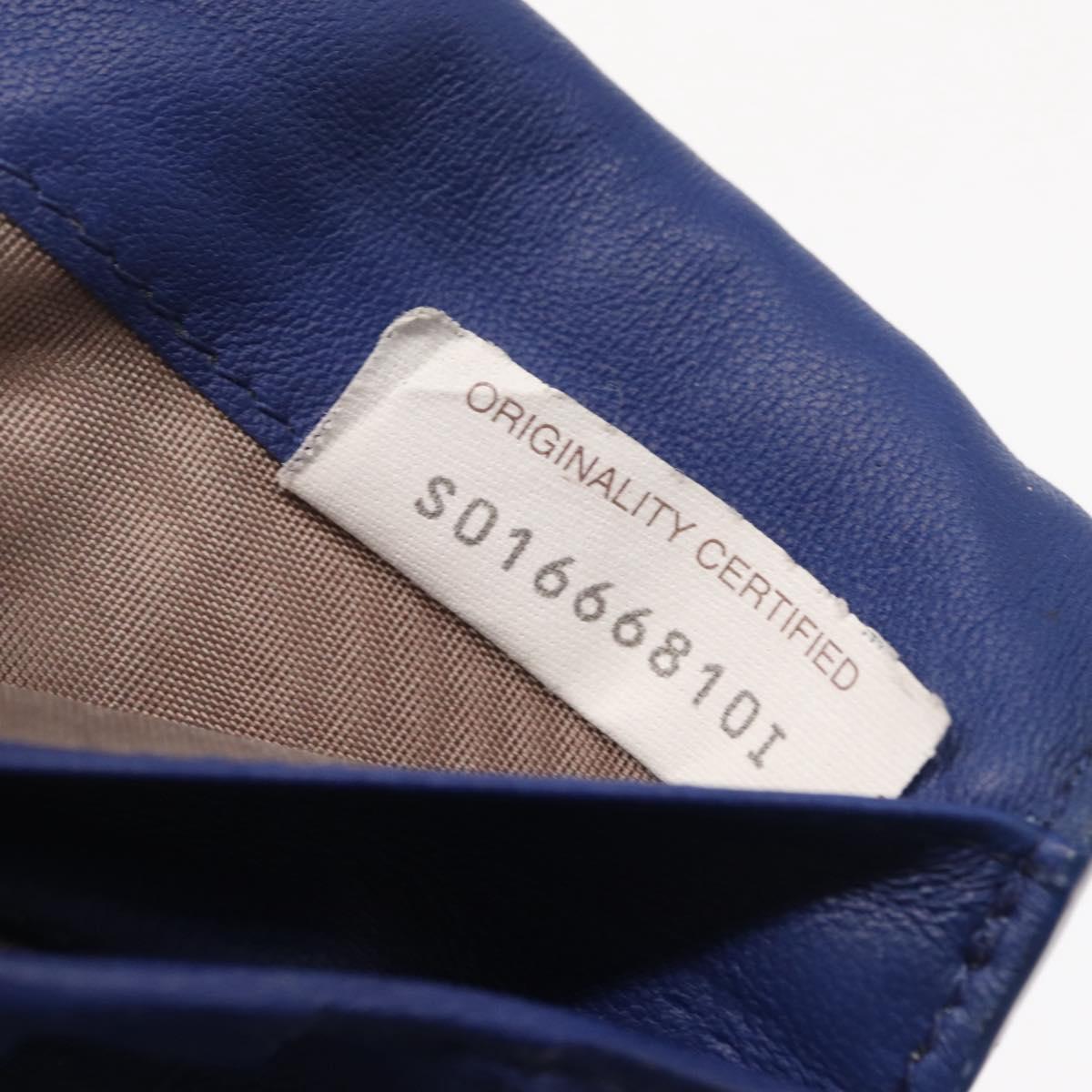 BOTTEGA VENETA INTRECCIATO Long Wallet Leather Blue Auth am10518