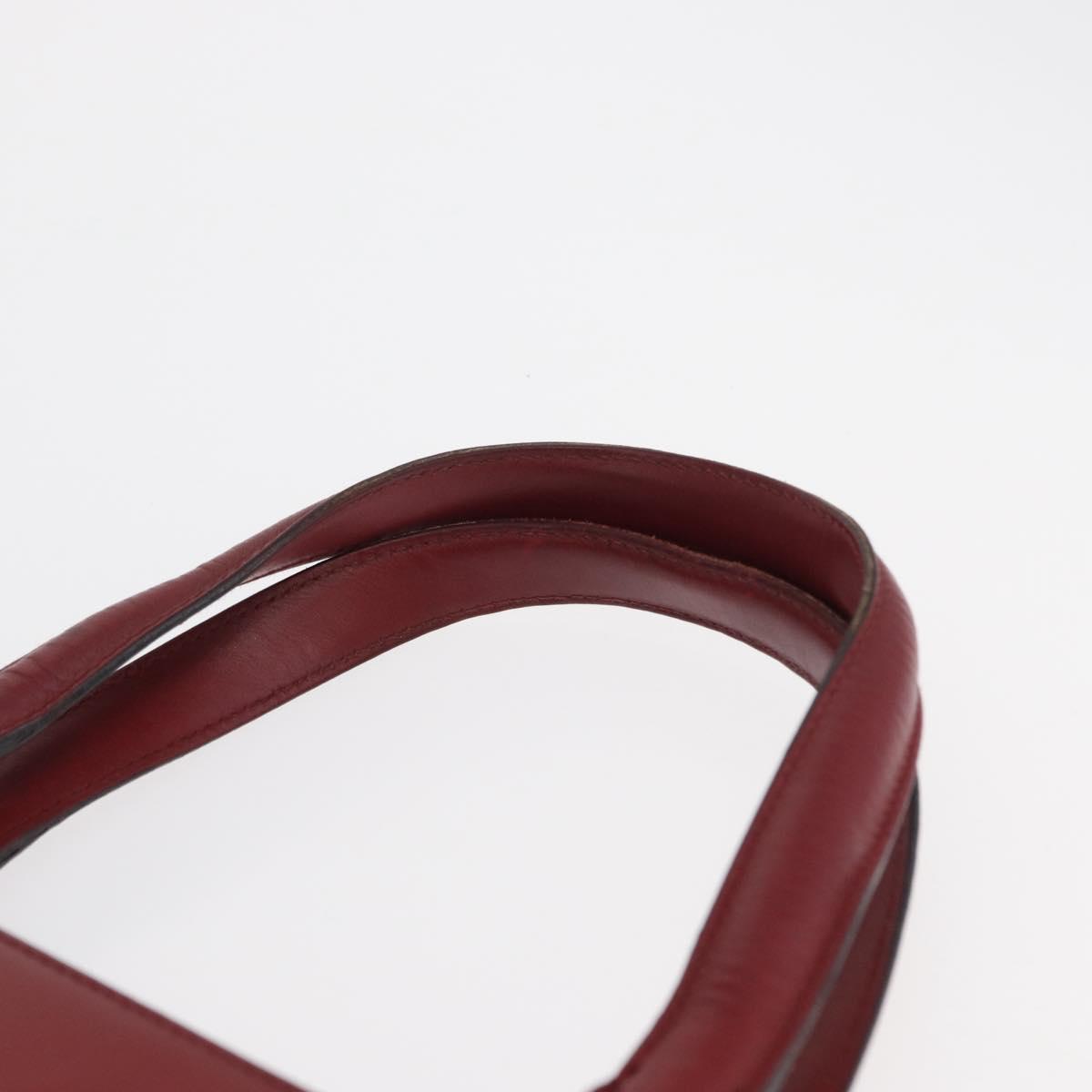 Salvatore Ferragamo Gancini Wanda Hand Bag Leather Red Silver Auth am10521