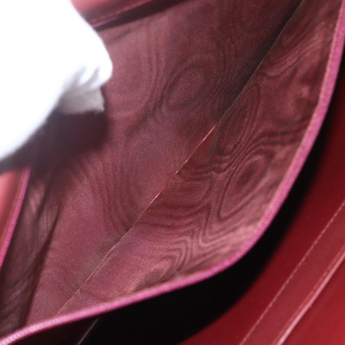 CARTIER Must Line Shoulder Bag Leather Bordeaux Gold Auth am10523