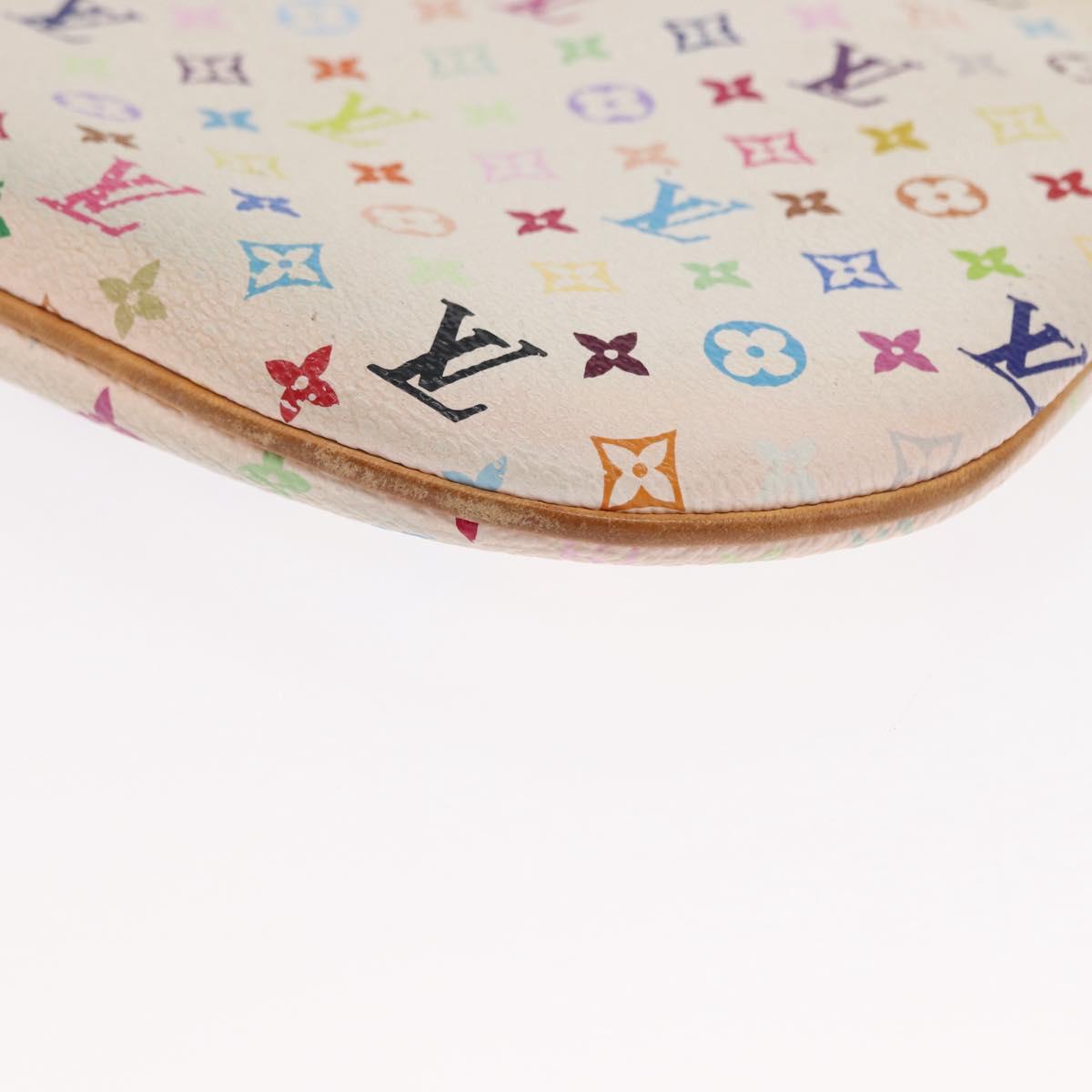LOUIS VUITTON Monogram Multicolor Pochette GM Pouch White M60027 Auth am10526