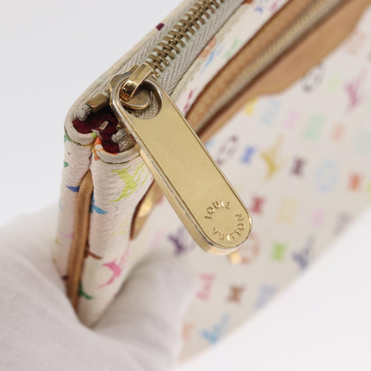 LOUIS VUITTON Monogram Multicolor Pochette GM Pouch White M60027 Auth am10526