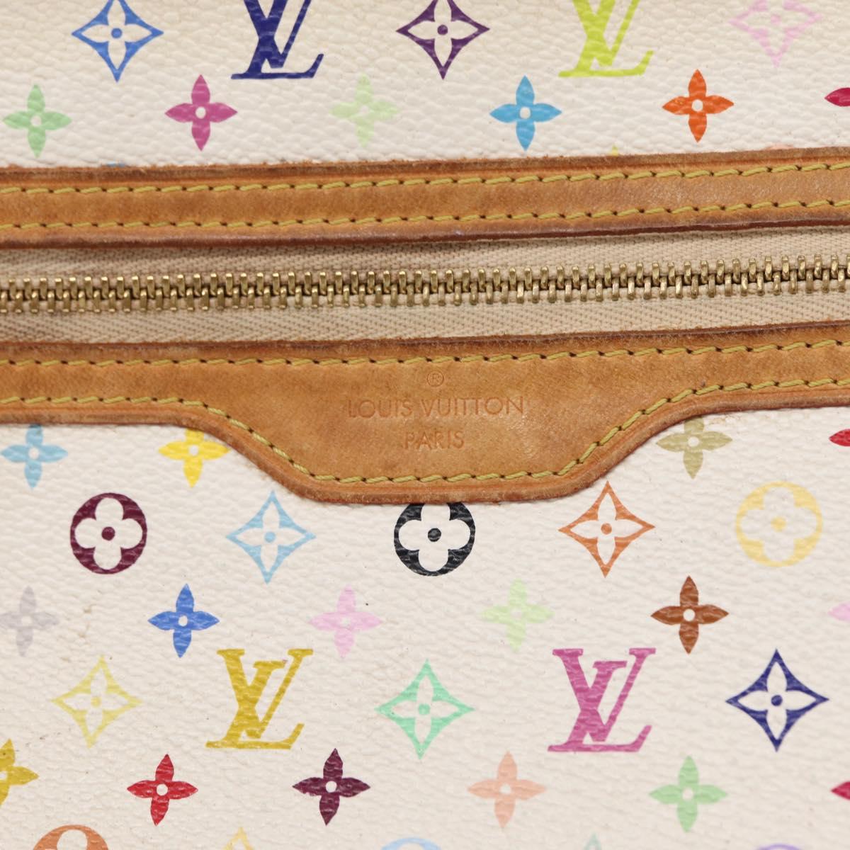 LOUIS VUITTON Monogram Multicolor Pochette GM Pouch White M60027 Auth am10526