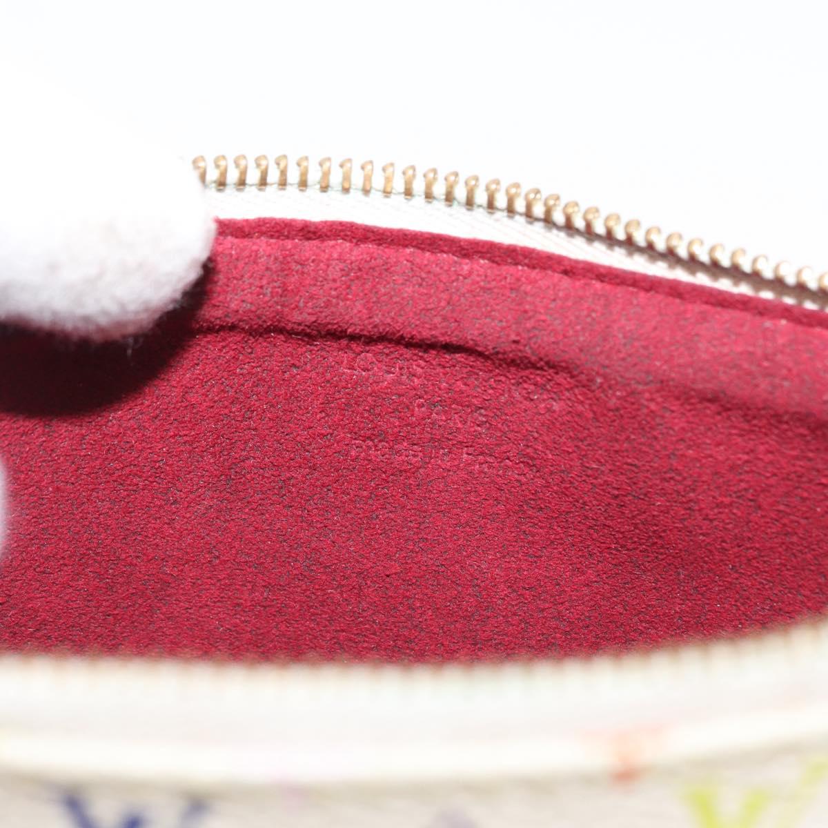 LOUIS VUITTON Monogram Multicolor Pochette GM Pouch White M60027 Auth am10526