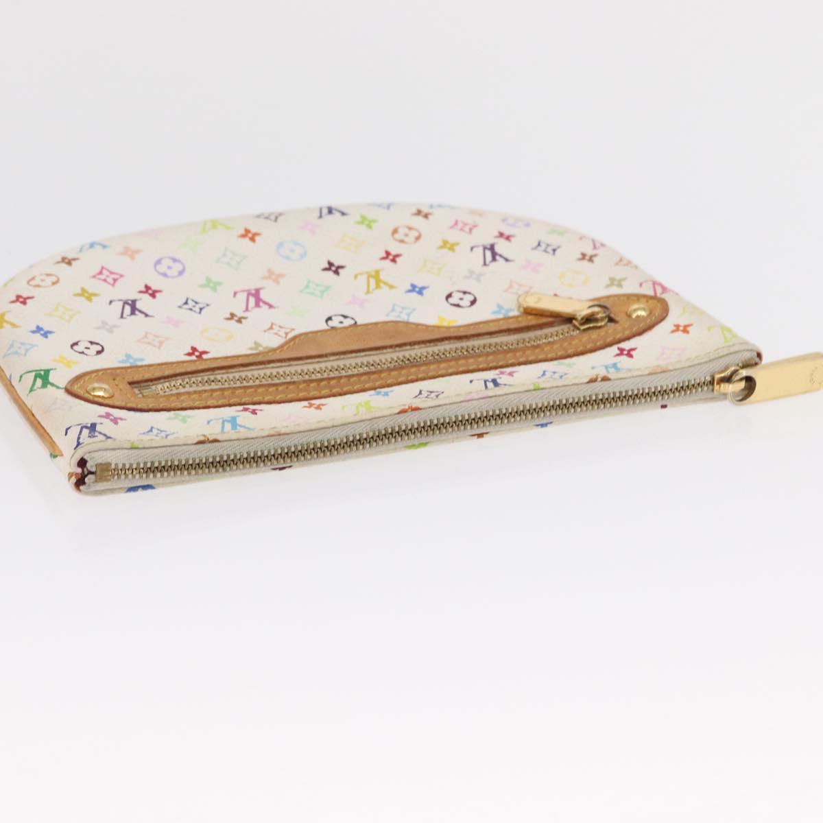 LOUIS VUITTON Monogram Multicolor Pochette GM Pouch White M60027 Auth am10526