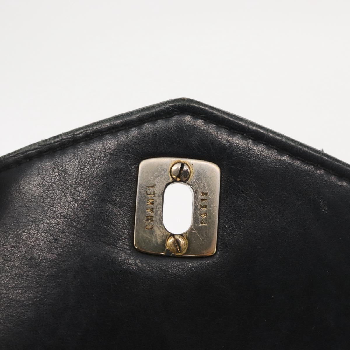 CHANEL Matelasse Waist bag Lamb Skin Black Gold CC Auth am10530