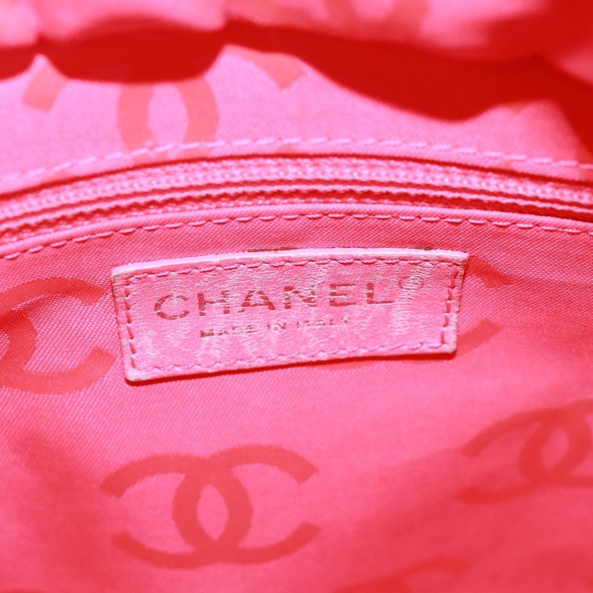 CHANEL Cambon Line Tote Bag Lamb Skin Black Silver CC Auth am10535V