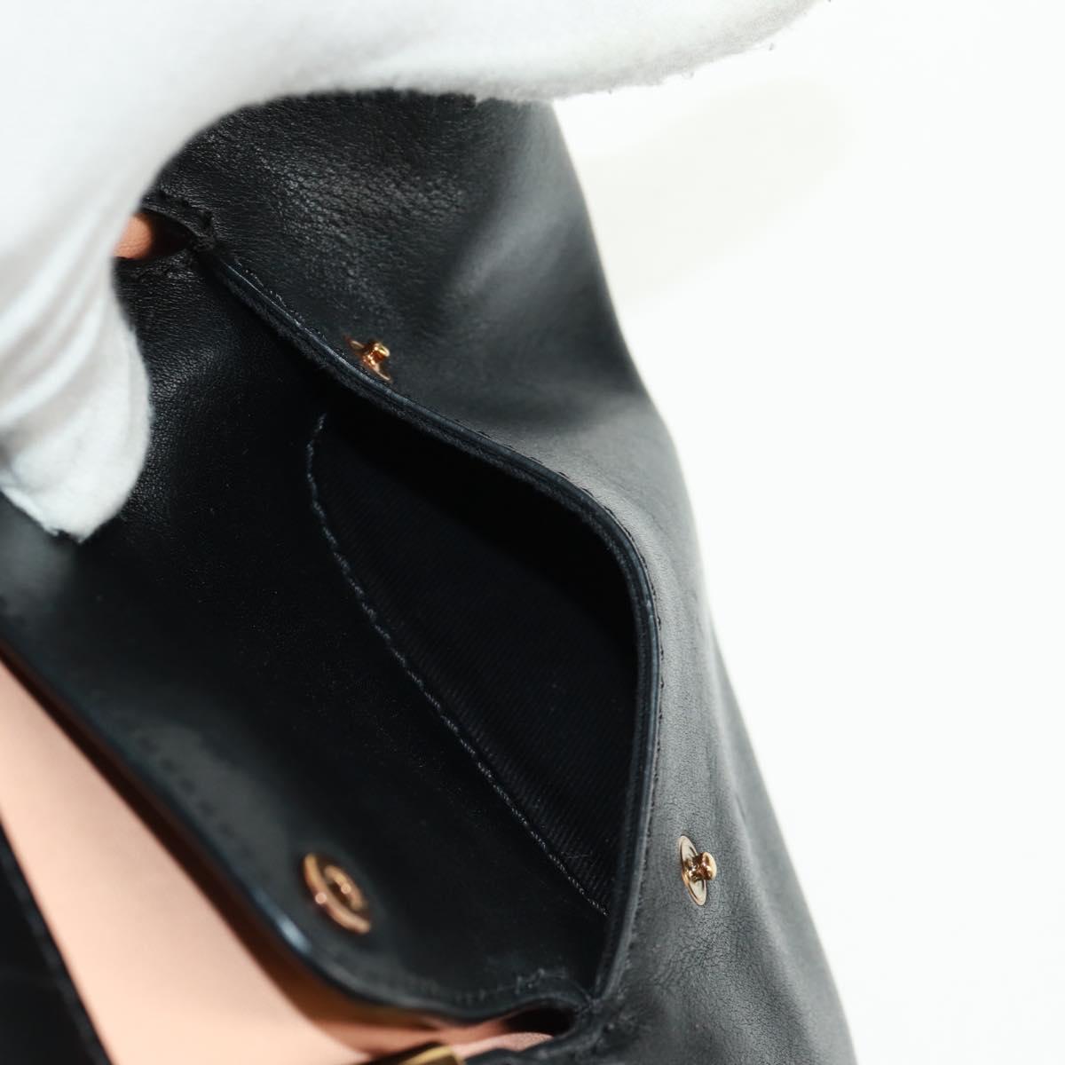 Chloe Alice Hand Bag Leather 2way Beige Black gold Auth am10542V