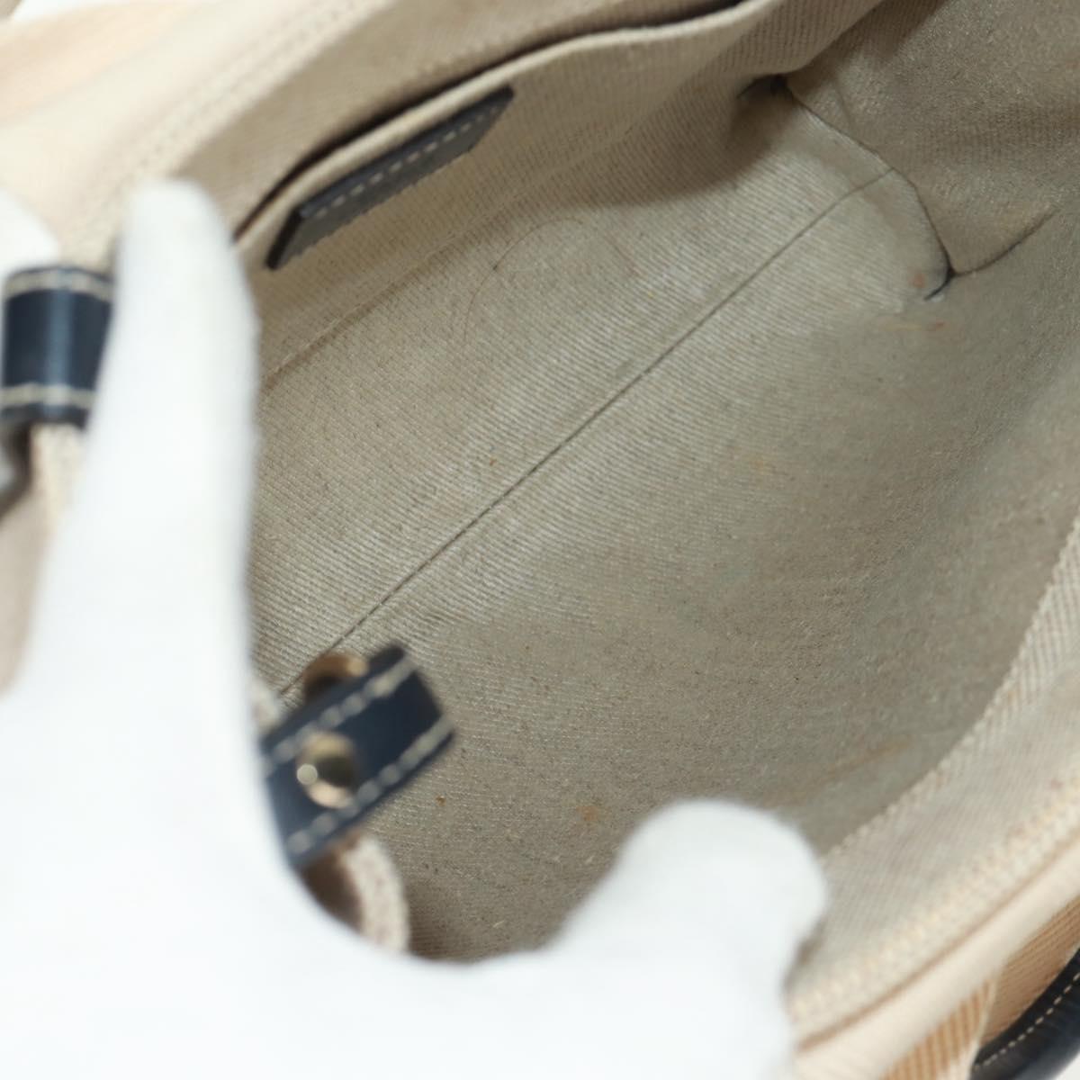 Chloe Woody Hand Bag Canvas 2way Ivory Gold Auth am10546V