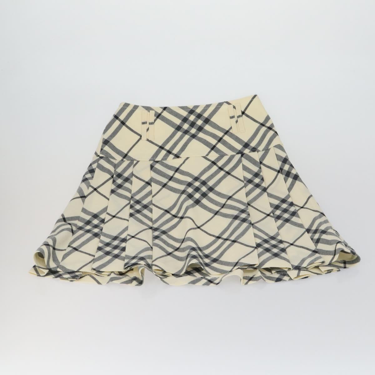 BURBERRY Nova Check Skirt Cotton 7 Set Beige Red blue Auth am10553