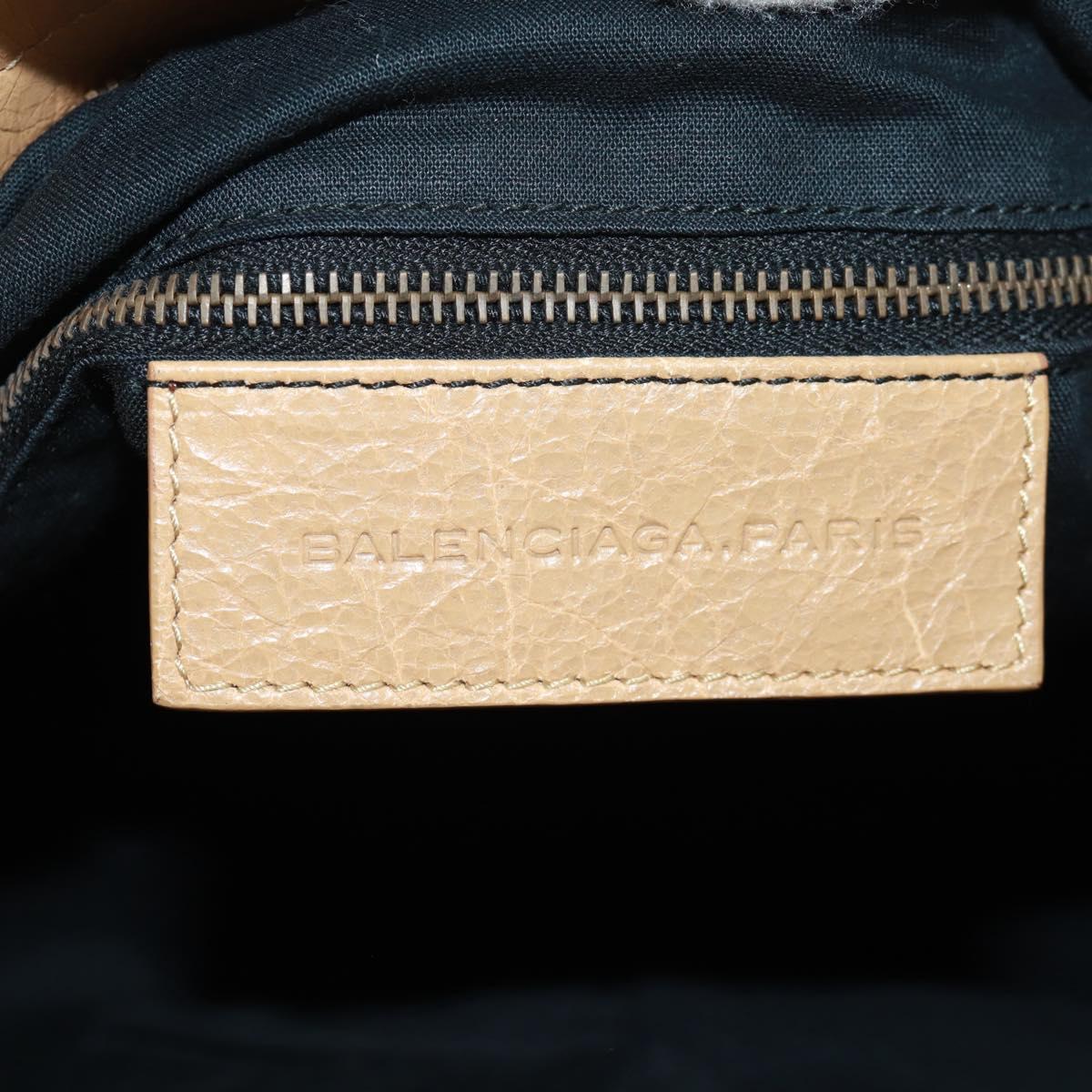 BALENCIAGA Classic Vero Hand Bag Leather Beige 235216 Auth am10563V