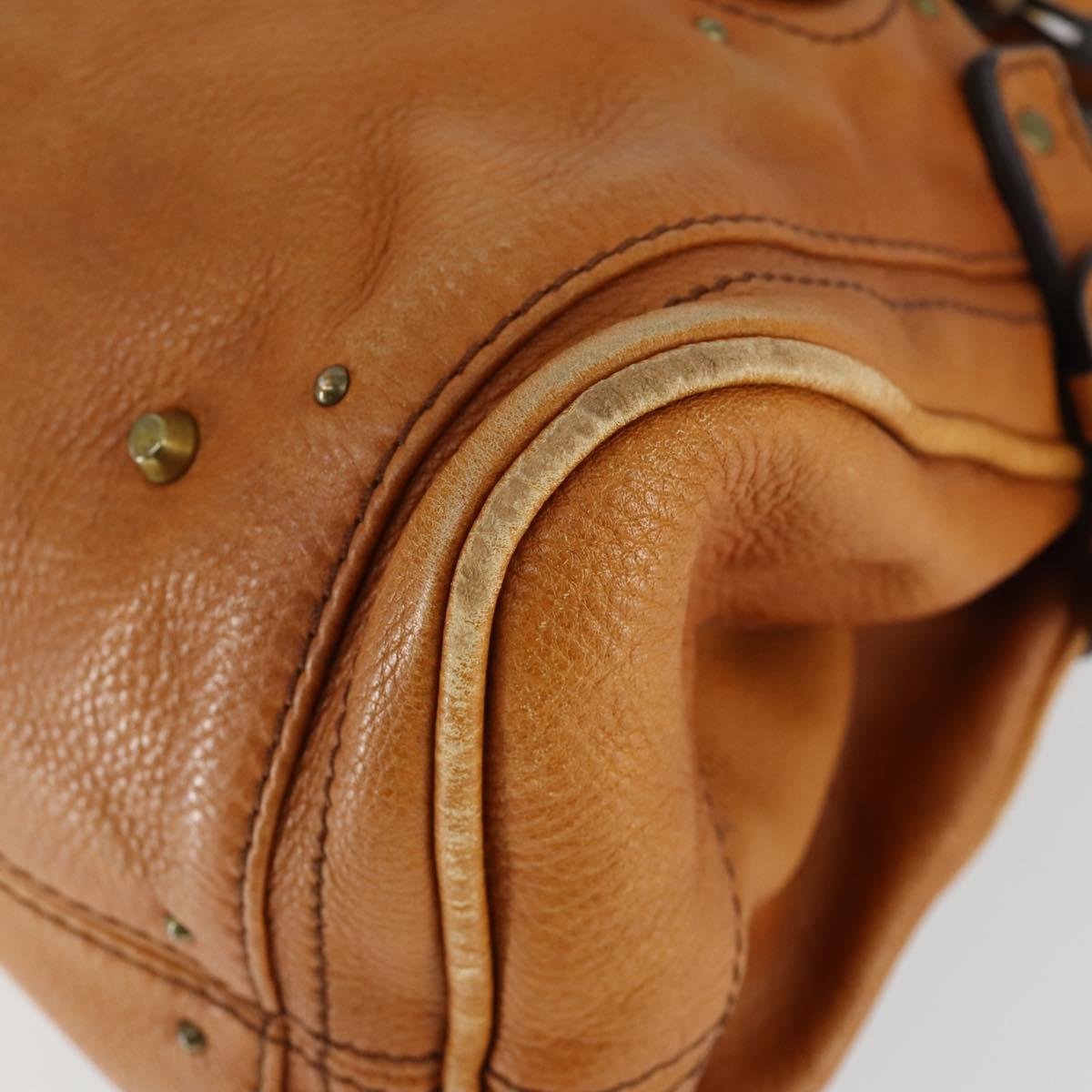 Chloe Paddington Hand Bag Leather Brown Gold Auth am10564V