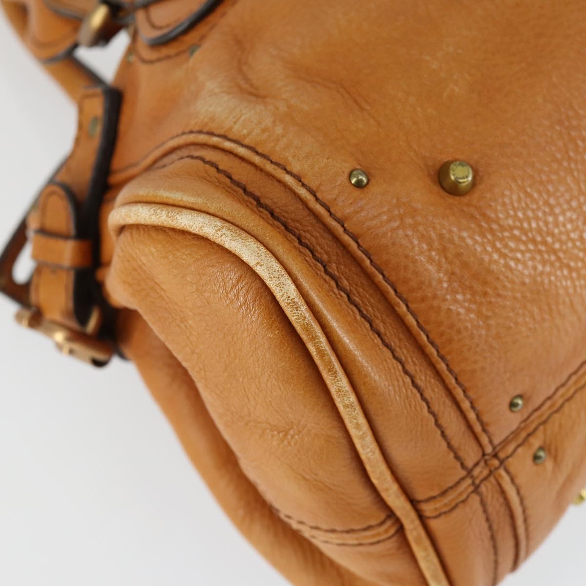Chloe Paddington Hand Bag Leather Brown Gold Auth am10564V