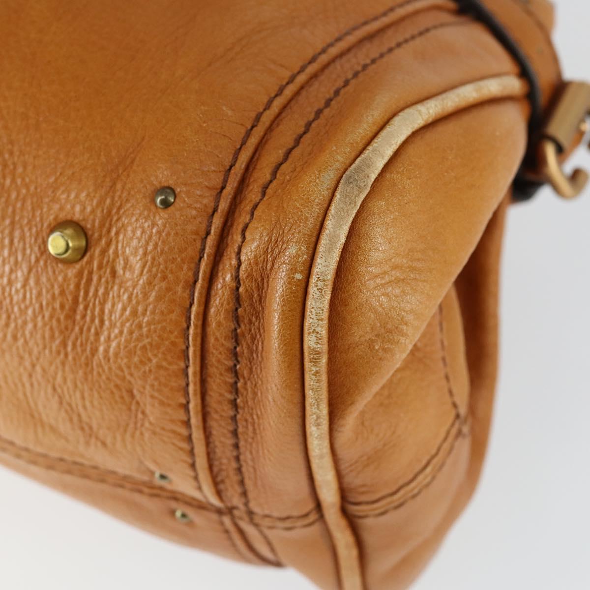 Chloe Paddington Hand Bag Leather Brown Gold Auth am10564V