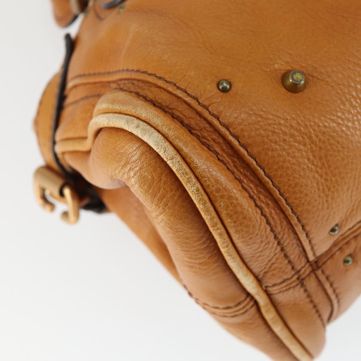 Chloe Paddington Hand Bag Leather Brown Gold Auth am10564V