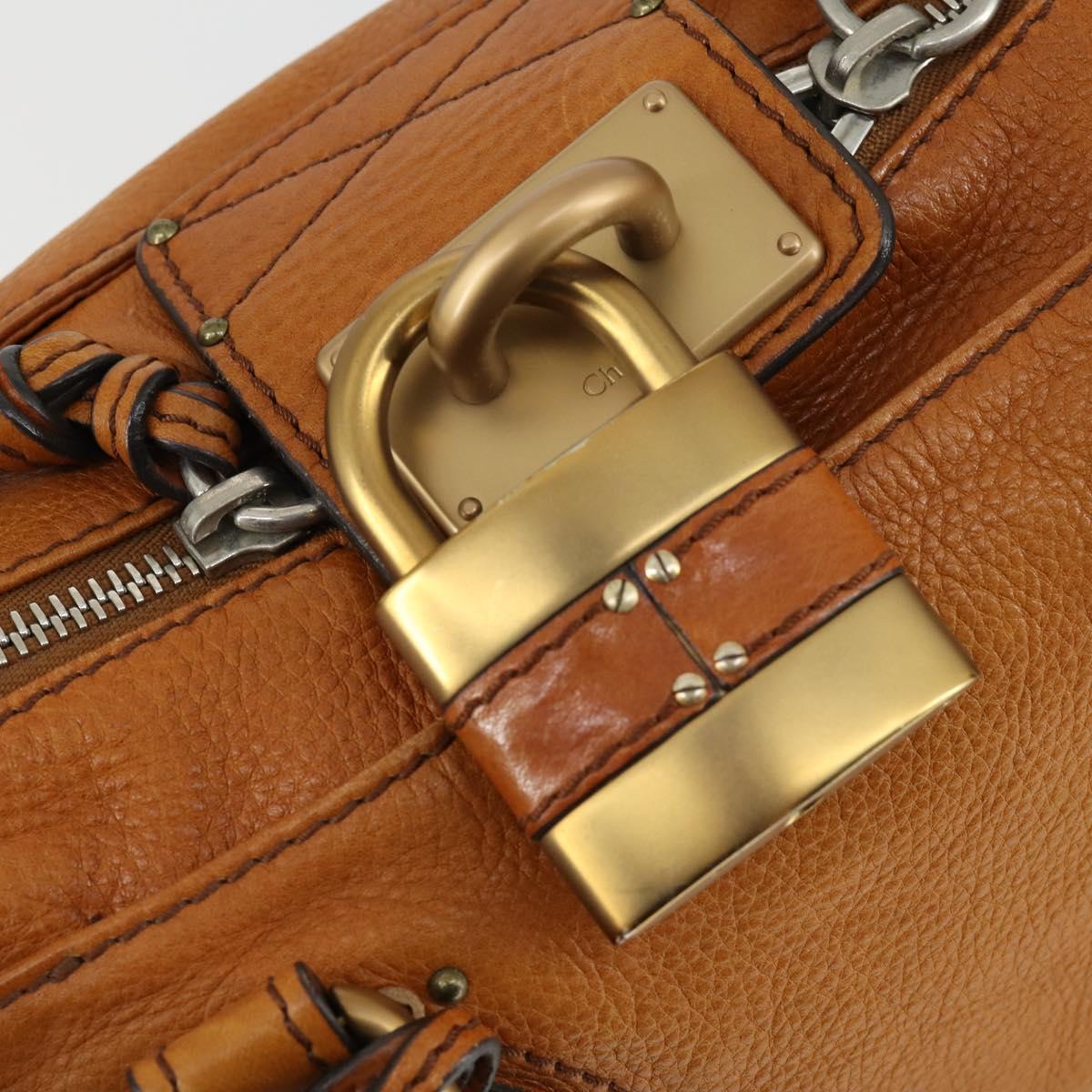 Chloe Paddington Hand Bag Leather Brown Gold Auth am10564V