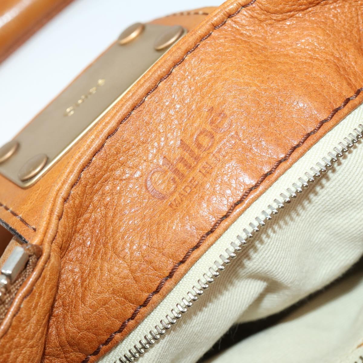 Chloe Paddington Hand Bag Leather Brown Gold Auth am10564V